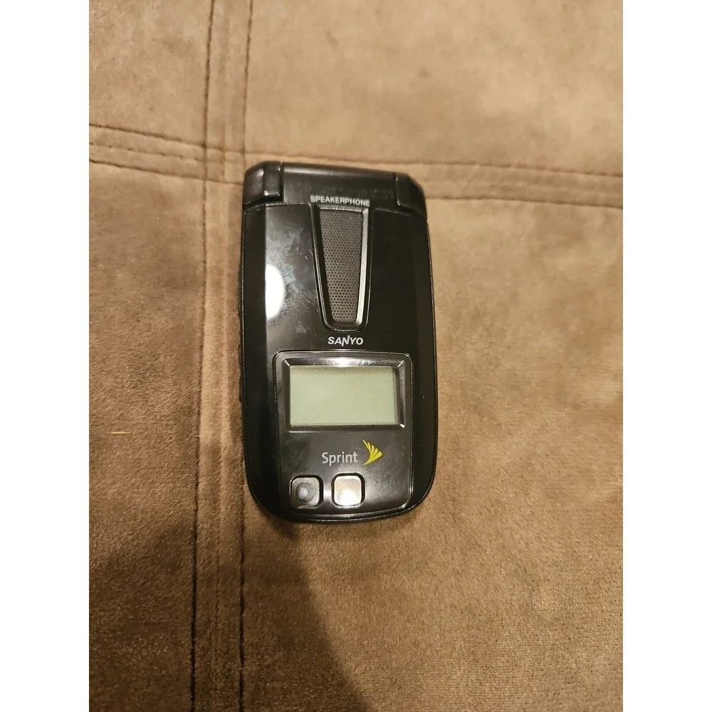 Sanyo SCP-3200 Sprint Vision Cell Phone Vintage Flip Phone Black Rare